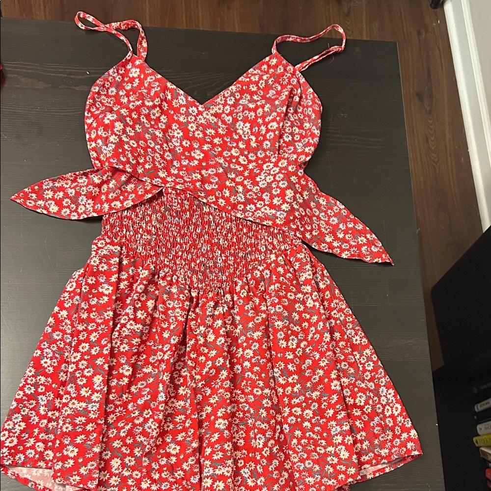 Floral Red Romper